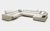 Geranium Modern Motion Leather Sectional with Storage