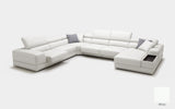Geranium 6pc Modern Motion Leather Sectional with Storage